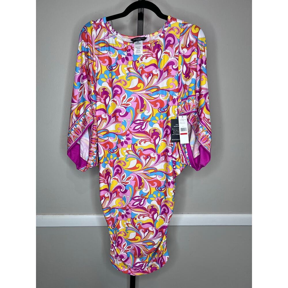 Carmen Marc Valvo Swim Cover-Up Dress XS NWT Colorful Paisley Print